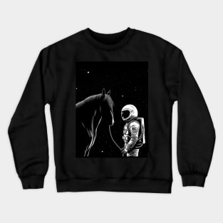 Space man with hourse Illustration: Artwork Crewneck Sweatshirt